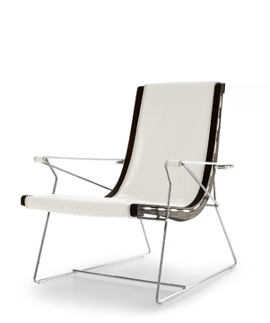 J.J. - Sled base leather armchair with armrests by B&B Italia - view 3